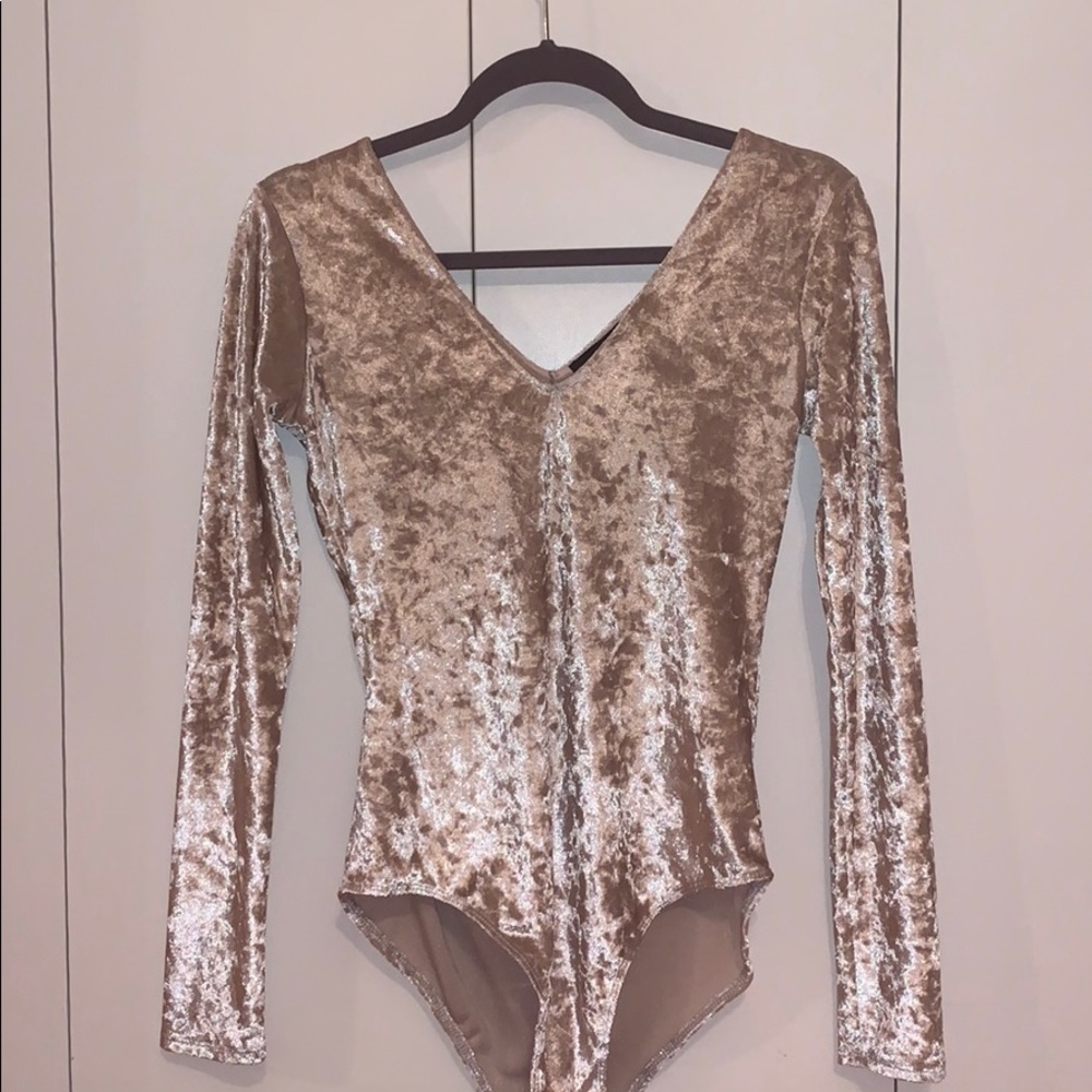 L.A. Hearts Shimmery Velour Bodysuit
